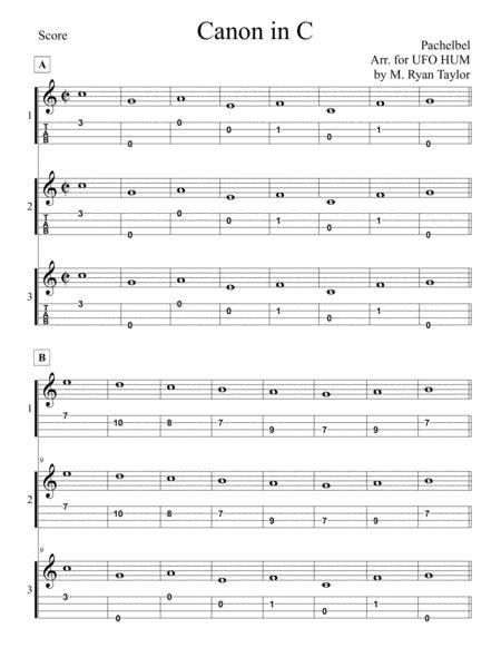 Canon In C From Pachelbel's Canon In D For Ukulele Trio / Ensemble / Band / Orchestra